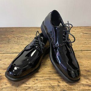 Men's Black Square Toe Tuxedo Shiny Formal Wedding Dress Business Lace up Shoes